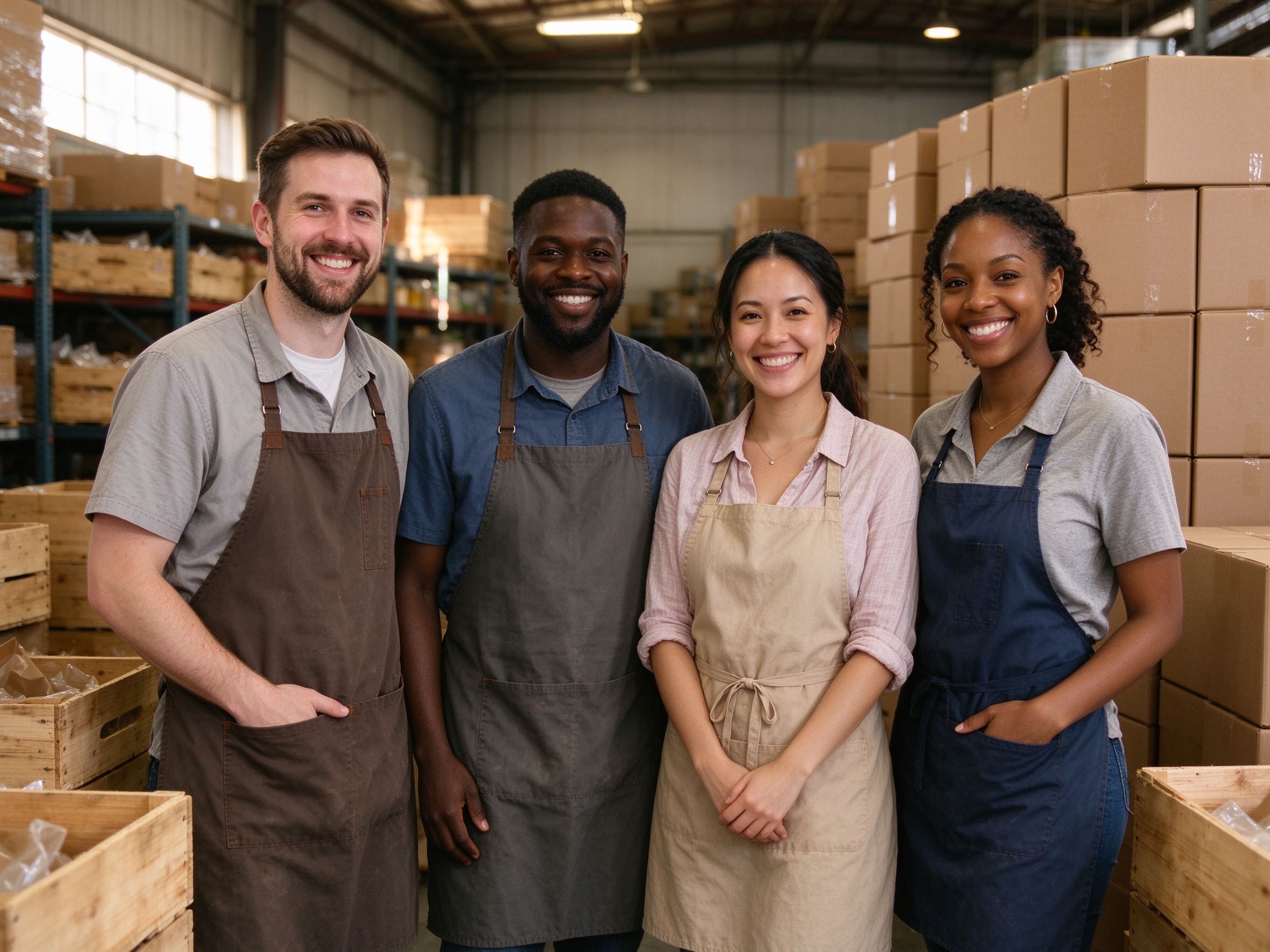 The YAWI LTD operations team at the Ontario warehouse